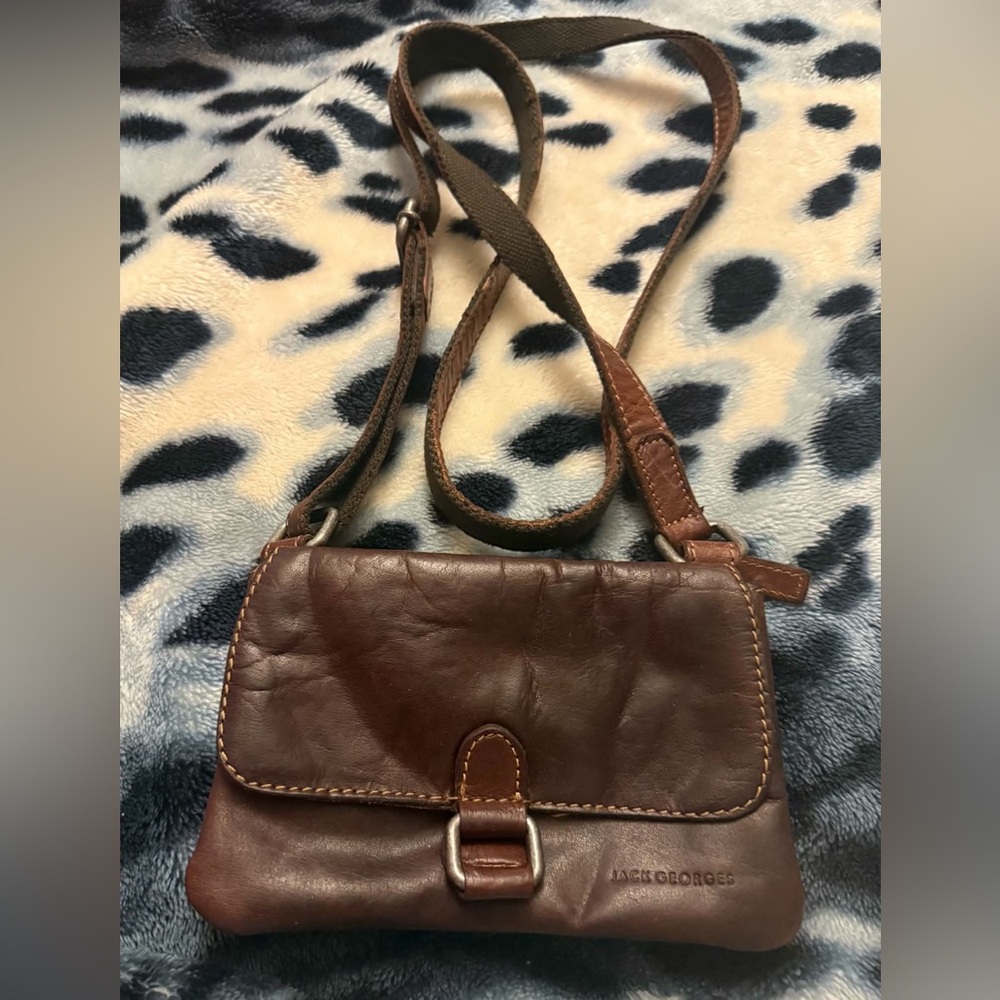 Brown Leather Jack George’s Crossbody Bag - Classic Everyday Style